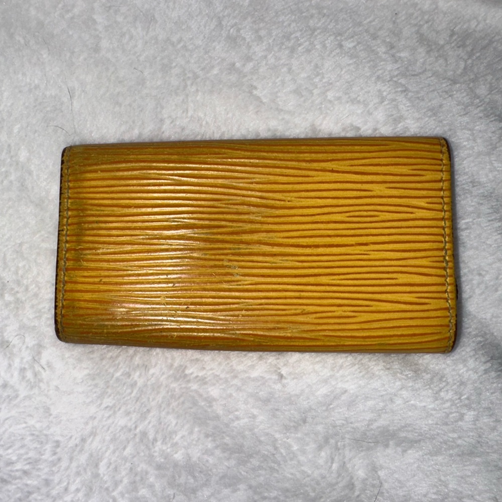 LOUIS VUITTON EPI MULTICLES LEATHER 4 RING KEY CASE KEY CHAIN - YELLOW & PURPLE - Picture 3 of 12